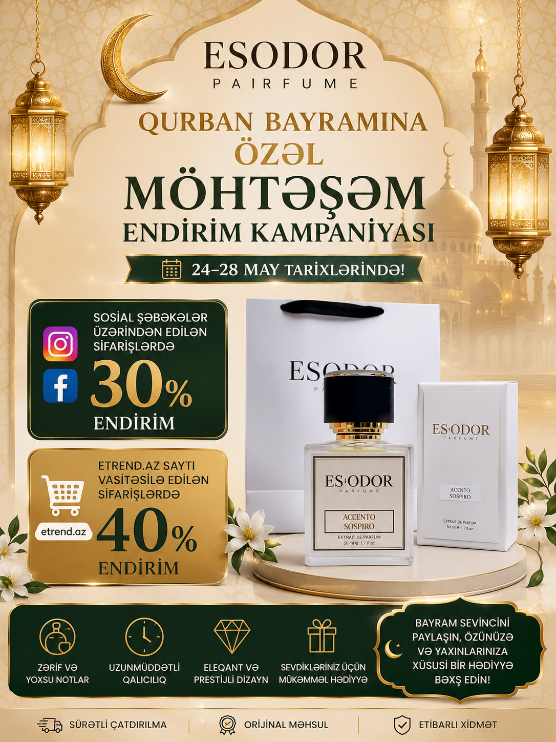 Qurban Bayramına özəl möhtəşəm endirim kampaniyası 24–28 May tarixlərində!